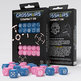 Набір кубиків Crosshairs Compact D6: Blue & Pink Dice Set