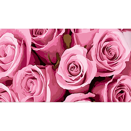 Картина по номерам Розовые розы (50х25 см), бренду Strateg - KUBIX