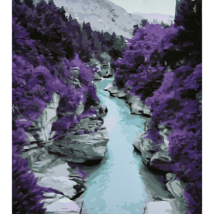 Картина по номерам Горная река (30х40 см), бренду Strateg - KUBIX
