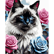 Миниатюра товара Картина по номерам Кот с голубыми глазами (40х50 см) - 1