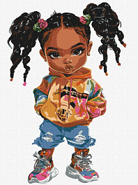 Картина по номерам Яркая модница (30х40 см)