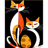 Картина по номерам Геометрические кошки в стиле сюрреализма (30х40 см)