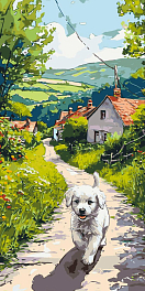 Картина по номерам Счастливый щенок (40х80 см)