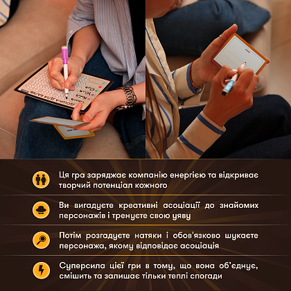 Настольная игра Секретные персонажи, бренду ORNER, для 3-8 гравців, час гри > 60мин. - 4 - KUBIX