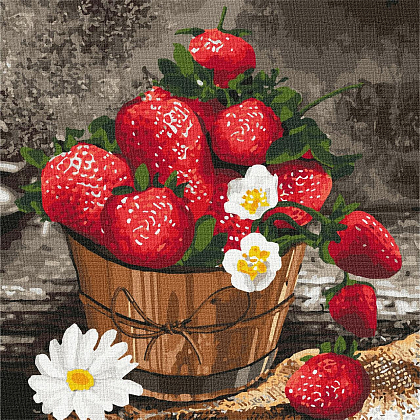 Картина по номерам Полуничний букет (30х30 см), бренду Ідейка - KUBIX