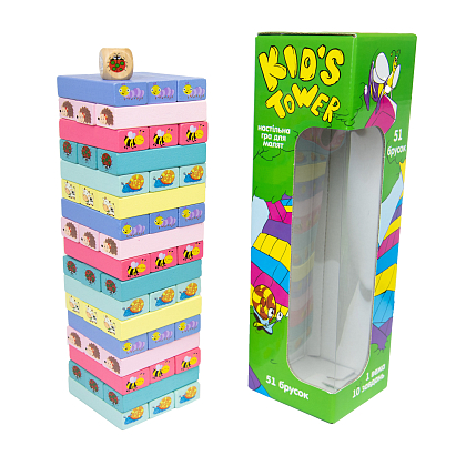 Настільна гра Kid's Tower Jenga (Дитяча Дженга), бренду Strateg, для 2-4 гравців, час гри < 30хв. - 2 - KUBIX