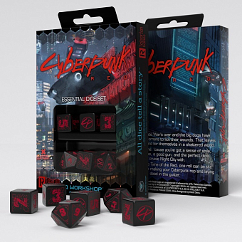 Набор кубиков Cyberpunk Red: Night City Essential Set - KUBIX Набор кубиков Cyberpunk Red: Night City Essential Set