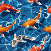 Картина по номерам Японські карпи (40х40 см)