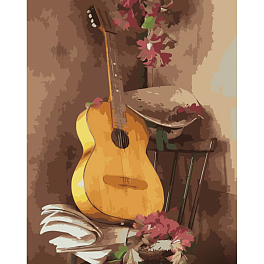 Картина по номерам Изящная гитара (40х50 см)