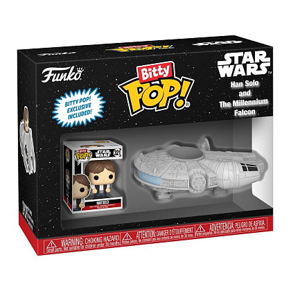 Ігрова фігурка Bitty Pop! Хан Соло й Тисячолітній сокіл (Rides: Han Solo and The Millennium Falcon), бренду Funko - KUBIX
