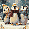 Картина по номерам Счастливые напевы пингвины (40х40 см)