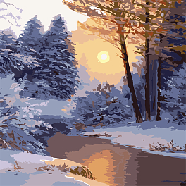 Картина по номерам Зимнее утро (40х40 см) - KUBIX Картина по номерам Зимнее утро (40х40 см)