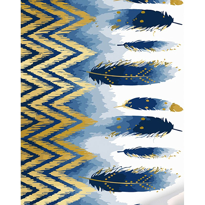 Картина по номерам Синие перья (40х50 см), бренду Strateg - KUBIX