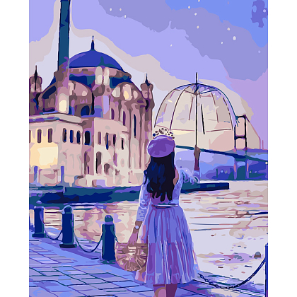 Картина по номерам Девочка с зонтиком (40х50 см), бренду Strateg - KUBIX