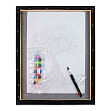 Миниатюра товара Картина по номерам Черный кот и цветочный мотив (40х40 см) - 2