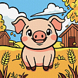 Миниатюра товара Картина по номерам Весёлая свинка (25х25 см) - 1