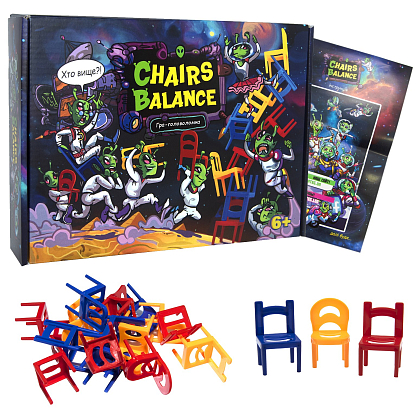 Настольная игра Баланс стульев (Chairs Balance), бренду Strateg, для 2-4 гравців, час гри < 30мин. - 3 - KUBIX