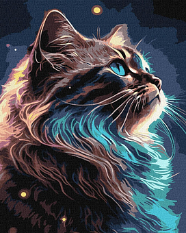 Картина по номерам Космічний котик (40х50 см)