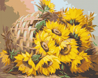 Алмазна мозаїка Соняшники у кошику (40х50 см)