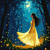 Картина по номерам Девушка и светлячки (30х30 см)