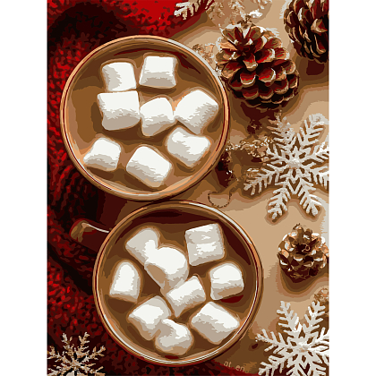 Картина по номерам Какао с маршмеллоу (30х40 см), бренду Strateg - KUBIX