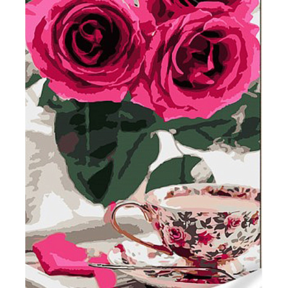 Картина за номерами Чашка ароматного чаю (30х40 см), бренду Strateg - KUBIX