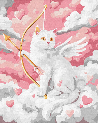 Картина по номерам Котик Купидон (40х50 см), бренду Идейка - KUBIX