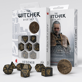 Набор кубиков The Witcher Dice Set. Весемир - Мастер меча - KUBIX Набор кубиков The Witcher Dice Set. Весемир - Мастер меча