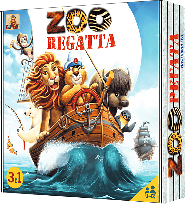 Настольная игра ЗооРегата (ZOOregatta), бренду Bombat Game, для 2-4 гравців, час гри < 30мин. - KUBIX