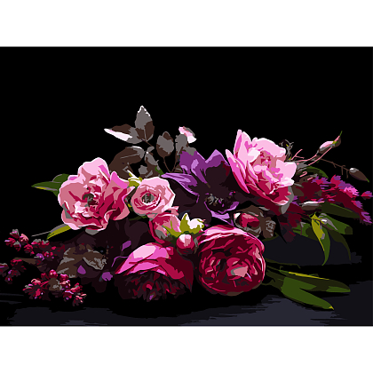 Картина по номерам Цветочная гармония (30х40 см), бренду Strateg - KUBIX