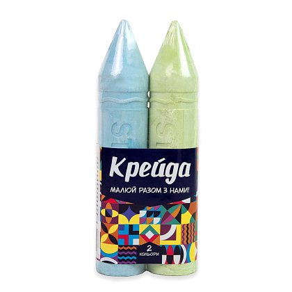 Крейда Олівець 2 штуки по 20х4 см кольорова, бренду Strateg - KUBIX
