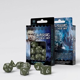 Набор кубиков Classic RPG Olive & white Dice Set (7шт.)