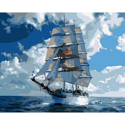 Картина за номерами Під вітрилами (40х50 см), бренду Strateg - KUBIX