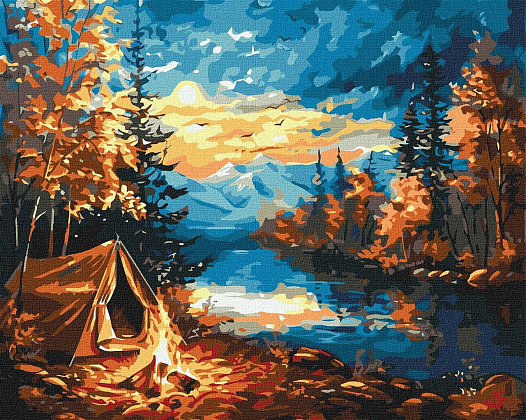 Картина по номерам Ніч у лісі (40х50 см), бренду Ідейка - KUBIX