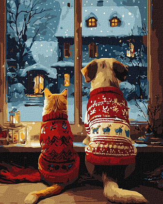 Картина по номерам Затишок пушистиків (40х50 см), бренду Ідейка - KUBIX