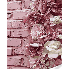 Картина за номерами Квіти на стіні (40х50)