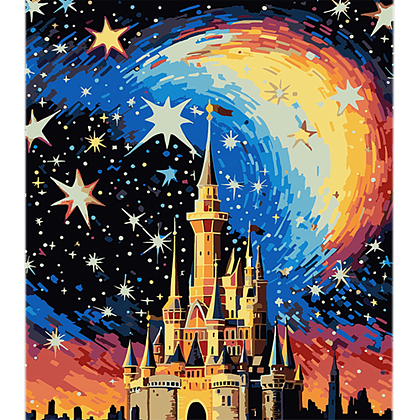 Картина за номерами Замок у сяйві мрій (40х50 см), бренду Strateg - KUBIX