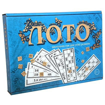 Настольная игра Лото с деревянными фишками (синяя), бренду Strateg, для 2-12 гравців, час гри < 30мин. - KUBIX