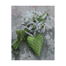 Алмазна мозаїка Зелене серце (40х50 см)