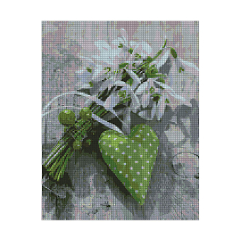 Алмазна мозаїка Зелене серце (40х50 см)
