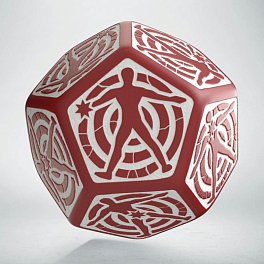 Кубик D12 Hit Location Red & white die