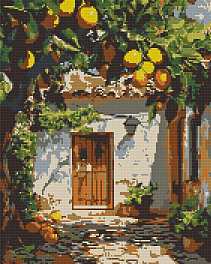 Алмазная мозаика Лимонный двор (40х50 см)