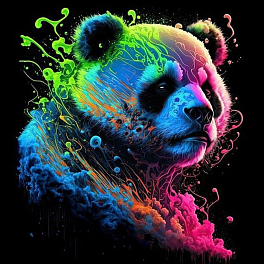Картина по номерам Яркая панда (40х40 см)