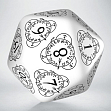 Мініатюра товару Кубик D20 Level Counter White & black Die - 1