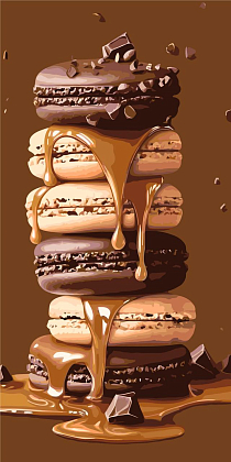 Картина по номерам Ніжні макаронс (40х80 см), бренду Origami - KUBIX