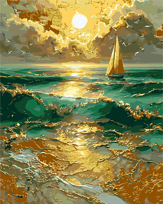 Картина по номерам Самотнє вітрило (40х50 см), бренду Origami - KUBIX