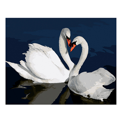 Картина по номерам Лебеди в воде (40х50 см), бренду Strateg - KUBIX