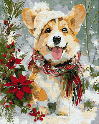 Картина по номерам Щасливий коргі (40х50 см), бренду Ідейка - KUBIX
