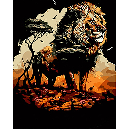 Картина за номерами Король лев (40х50 см)
