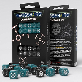 Набор кубиков Crosshairs Compact D6: Stormy & Black Dice Set